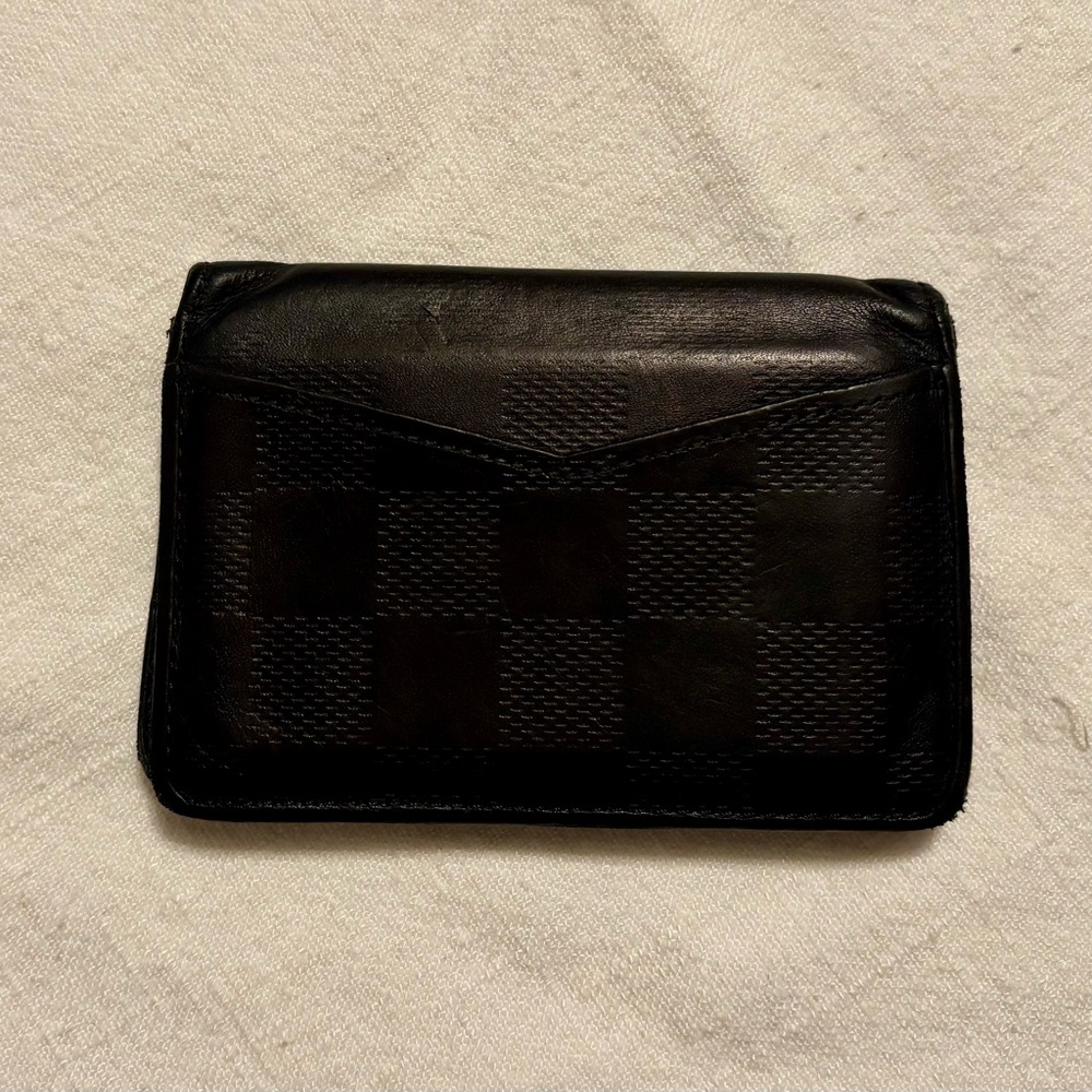 😍 Louis Vuitton Black Leather Damier Multiple Credit Card Holder